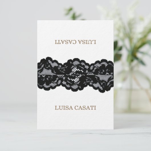 アンティーク ブラックレース ウェディングコレクション: ゲストカード 招待状 (スタンド正面)