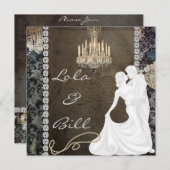 アンティーク ブリング シャンデリア ウェディング 招待状 (正面/裏面)