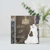 アンティーク ブリング シャンデリア ウェディング 招待状 (スタンド正面)