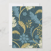 アンティーク·ブルー·イングリッシュ·フローラズ結婚 招待状 (裏面)