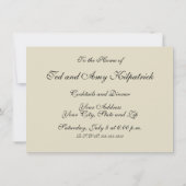 アンティーク ブルー フラワー プリント 花 招待状 (裏面)