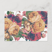 アンティーク ボタニカル フェテ ウェディング レセプション カード (裏面)