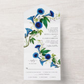 アンティーク ボタニカル フラワーのオールインワン ウェディング 招待状 (内側)