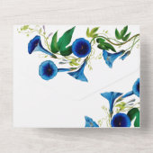 アンティーク ボタニカル フラワーのオールインワン ウェディング 招待状 (裏面)