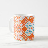 アンティーク・メキシコ・タラベラ・セラミックス。ヴィンテージシームレス コーヒーマグカップ (正面左)