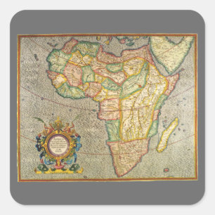 アンティーク メルカトル図法 アフリカ古地図 スクエアシール