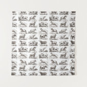 アンティーク ユニコーン 銅版画 ヴィンテージ動物学標本 タペストリー (正面)