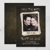 アンティーク ユニーク セーブ・ザ・デート アナウンスメント (正面/裏面)