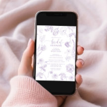 アンティーク ライラック ラベンダー フローラル スクリプト ブライダル シャワー