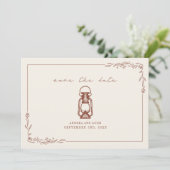 アンティーク ラスティック ランタン テラコッタ 結婚式 Save The セーブザデート (スタンド正面)