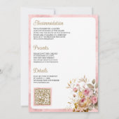 アンティーク ランタン ピンク フラワー ヴィンテージ ムスリム ウェディング 招待状 (裏面)