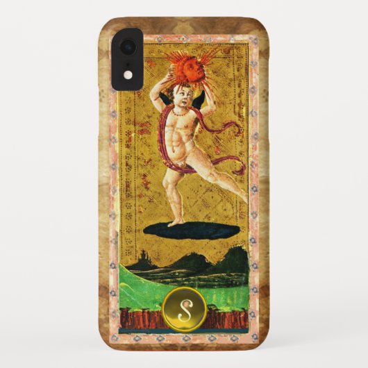 アンティーク ルネサンス タロット 19 太陽 Gem モノグラム Case-Mate iPhoneケース (裏面)