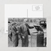 アンティーク・レコード・プレーヤー、1930年代 ポストカード (正面/裏面)