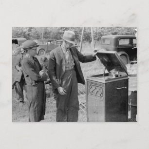 アンティーク・レコード・プレーヤー、1930年代 ポストカード