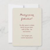 アンティーク レッド ローズ 壁紙 招待状 (裏面)