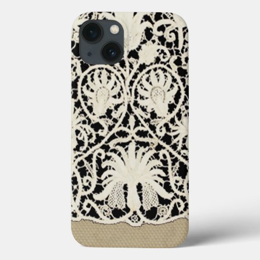 アンティーク レース リネン 白 クラシック おしゃれ ウェディング Case-Mate iPhoneケース (裏面)