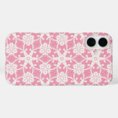 アンティーク レース - 白とローズピンク Case-Mate iPhoneケース (裏面 (横))