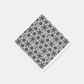 アンティーク レース - 黒と白 スタンダードカクテルナプキン (角)