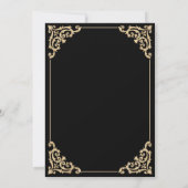 アンティーク ロココ スタイルの黒いニカーハ式典 招待状 (裏面)