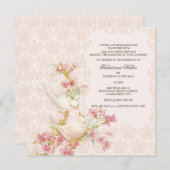 アンティーク ロマンティック ラブバーズ ウェディング 招待状 (正面/裏面)