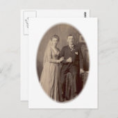 アンティーク ロマンティック 花嫁と花婿のカードとギフト ポストカード (正面/裏面)