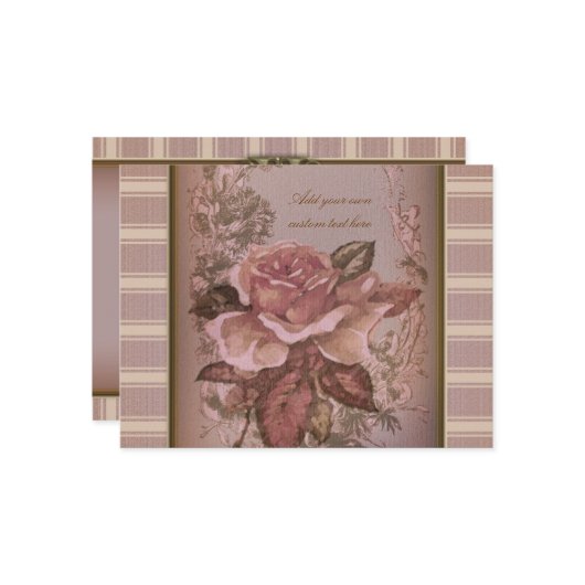 アンティーク ローズ（ピンク） オーダーメイド ポストカード (正面/裏面インサイチュ)