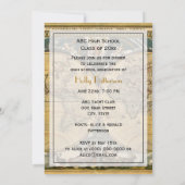 アンティーク ワールド マップ、ダメージ BG V 卒業 招待状 (裏面)