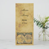 アンティーク ワールド マップ ディストレスド #2 メニュー カード (スタンド正面)