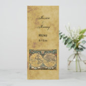 アンティーク ワールド マップ ディストレスド #3 メニュー カード (スタンド正面)