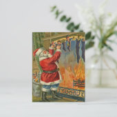 アンティーク、ヴィンテージサンタのクリスマスの郵便はがき シーズンポストカード (スタンド正面)