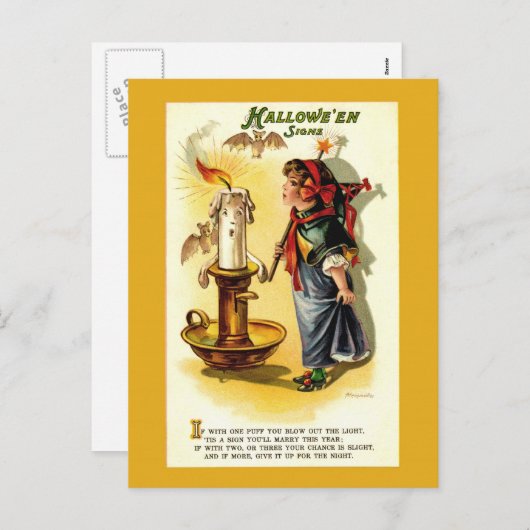 アンティーク/ヴィンテージハロウィンフォーチュンハガキ シーズンポストカード (正面/裏面)