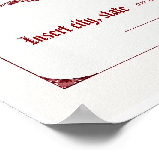 アンティーク/ヴィンテージ結婚式の結婚記録 ポスター (角)