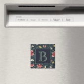 アンティーク ヴィンテージ おしゃれな 花のモノグラム マグネット (インサイチュ (食洗機))