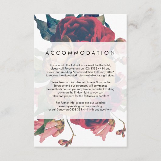 アンティーク ヴィンテージ ボタニカル フェテ ウェディング 詳細 エンクロージャーカード (正面)