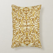 アンティーク,ヴィンテージ,金ゴールド,ダマスク,フローラ,パターン,シック, アクセントクッション (正面(垂直))