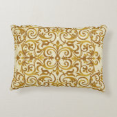 アンティーク,ヴィンテージ,金ゴールド,ダマスク,フローラ,パターン,シック, アクセントクッション (裏面)