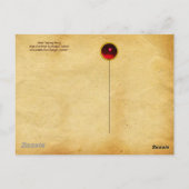 アンティーク ヴィンヤード グレープ ワイン、赤いワックス シール ポストカード (裏面)