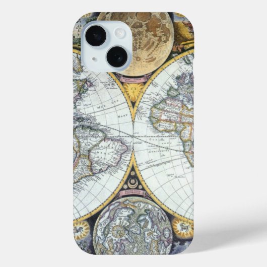 アンティーク 世界地図 Atlas Maritimus ジョン・セラー作 Case-Mate iPhoneケース (裏面)