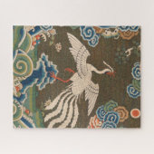 アンティーク 中国 白鳥 シルク 刺繍 プリント ジグソーパズル (横)