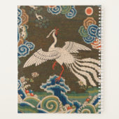 アンティーク 中国 白鳥 シルク 刺繍 プリント プランナー手帳 (裏面)