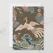 アンティーク 中国 白鳥 シルク 刺繍 プリント 招待状 (裏面)