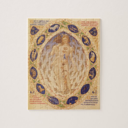 アンティーク 天体黄道帯チャート, ヴィンテージ占星術 ジグソーパズル (縦)