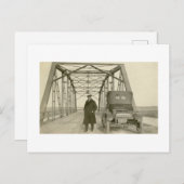 アンティーク 実写真 男と自動車 ポストカード (正面/裏面)