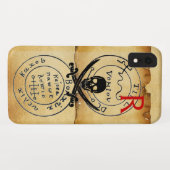 アンティーク 海賊 宝の地図、ドクロと剣 Case-Mate iPhoneケース (裏面(横))