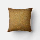 アンティーク、金ゴールド、ヴィンテージ、ダマスク織、ビクトリア時代の人、花柄 クッション (裏面)