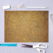 アンティーク,金ゴールド,ヴィンテージ，ダマスク，ビクトリアンフローラ，シック 薄葉紙 (クラフト)