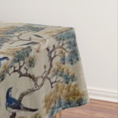 アンティーク,金ゴールド，絹，自然,絵画s，アジア，鳥，ボー テーブルクロス (インサイチュ)