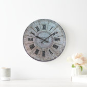 アンティーク「錆びた」イニシャル付き（または付いていない）時計 ラージ壁時計 (ホーム)