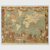 アンティーク 1886年 世界地図 イギリス帝国 ポスター ラッピングペーパー (フラット)