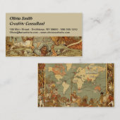 アンティーク 1886年 世界地図 イギリス帝国 ポスター 名刺 (正面/裏面)